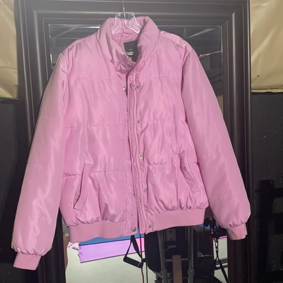 bubblegum pink puffer jacket - Picture 1 of 1